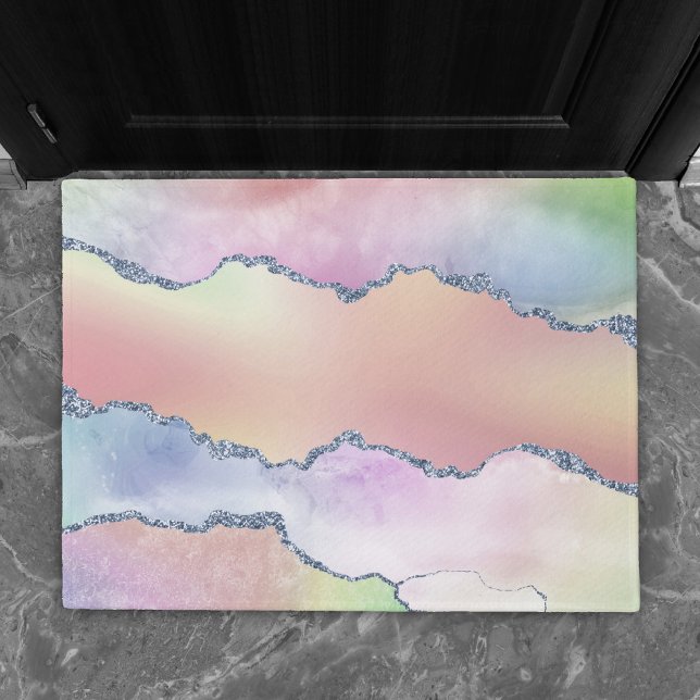 ピーシー・アゲート |かわいらしソフトパステル水の色グラデーション ドアマット (クリエイターアップロード済み)