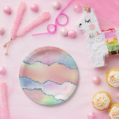 ピーシー・アゲート |かわいらしソフトパステル水の色グラデーション ペーパープレート (パーティー)