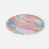 ピーシー・アゲート |かわいらしソフトパステル水の色グラデーション ペーパープレート (アングル)