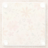 ピーシー – ピンクの黄金色の花の模様 ガラスコースター (裏面)