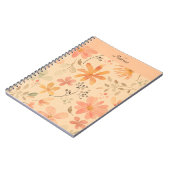 ピーシー – ピンクの黄金色の花の模様 ノートブック (左側)