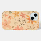 ピーシー – ピンクの黄金色の花の模様 Case-Mate iPhoneケース (裏面 (横))