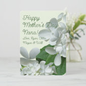 ピージー白あじさい花マザーズデイカード 招待状 (スタンド正面)