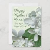 ピージー白あじさい花マザーズデイカード 招待状 (正面)