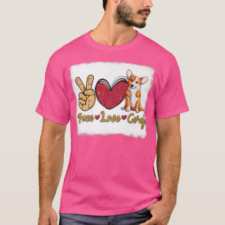 ピースおもしろいラブコルギ犬の恋人の所有者は馬を漂白 Tシャツ