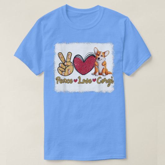 ピースおもしろいラブコルギ犬の恋人の所有者は馬を漂白 Tシャツ (デザイン正面)