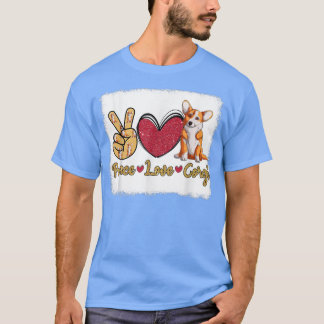 ピースおもしろいラブコルギ犬の恋人の所有者は馬を漂白 Tシャツ