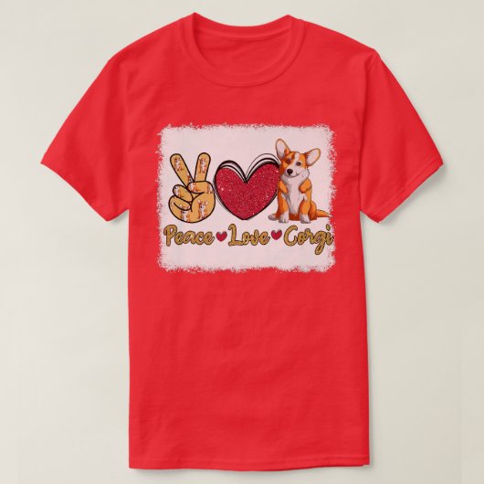 ピースおもしろいラブコルギ犬の恋人の所有者は馬を漂白 Tシャツ (デザイン正面)