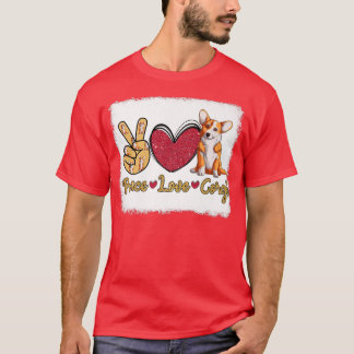 ピースおもしろいラブコルギ犬の恋人の所有者は馬を漂白 Tシャツ