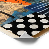 ピースと質感のコラージュで作られた家 ポスター (角)