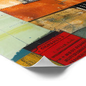 ピースと質感のコラージュで作られた家 ポスター (角)