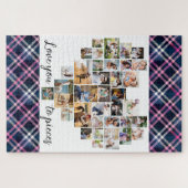 ピースにあなたを愛するハート形36フォトプレイド ジグソーパズル (横)