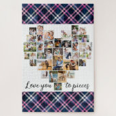 ピースにあなたを愛するハート形36フォトプレイド ジグソーパズル (縦)