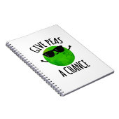 ピースにチャンスを ピアス ポジティブなえんどう豆のダジャレ ノートブック (右側)