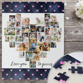 ピースに愛するハート形36フォトコラージュJ ジグソーパズル