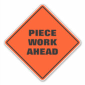 ピースの前にダイヤモンドの警告の道路標識 シール (正面)