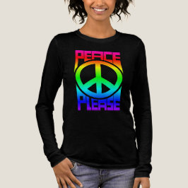 ピースをお願いします レインボー文字 トライブレンドTシャツ