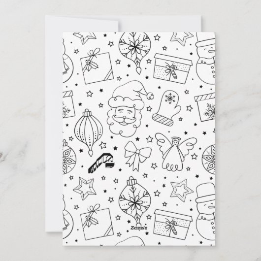 ピースアウトおもしろいカップル写真クリスマス シーズンカード (裏面)