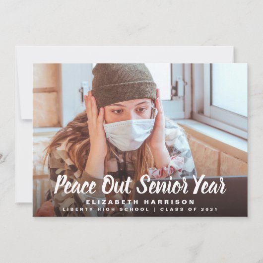 ピースアウトの3年生写真の卒業 案内状 (正面)