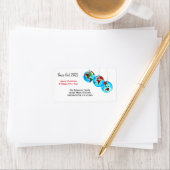 ピースアウトウォーターカラークリスマスホリデービッグブルー ラベル (インサイチュ)