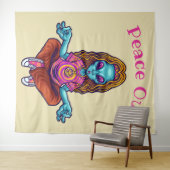ピースアウトエイリアンヒッピー タペストリー (インサイチュ(横))