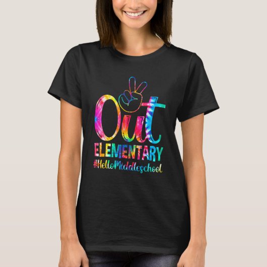 ピースアウトエレメンタリーハローミドル新学期T Tシャツ (正面)