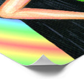 ピースアウトガールヒッピー点滅ピースサイン ポスター (角)