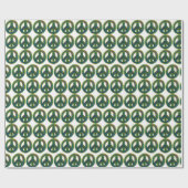 ピースアウトグリーンウォーターカラーラッピング紙 ラッピングペーパー (フラット)