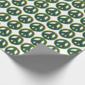 ピースアウトグリーンウォーターカラーラッピング紙 ラッピングペーパー (角)