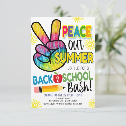 ピースアウトサマー新学期パーティの招待状 招待状 (スタンド正面)