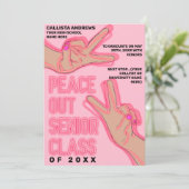 ピースアウトスクールピンクのネオンライト卒業 案内状 (スタンド正面)