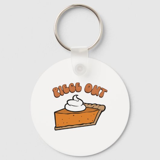 ピースアウトパイレトロおもしろい感謝祭秋Groovy キーホルダー (正面)