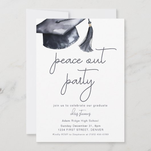 ピースアウトパーティー卒業パーティー招待状 招待状 (正面)