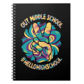 ピースアウトミドルハローハイスクール絞り染め ノートブック (正面)