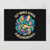 ピースアウトミドルハローハイスクール絞り染め ポストカード (正面)