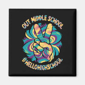 ピースアウトミドルハローハイスクール絞り染め マグネット (正面)