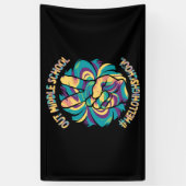 ピースアウトミドルハローハイスクール絞り染め 横断幕 (縦)