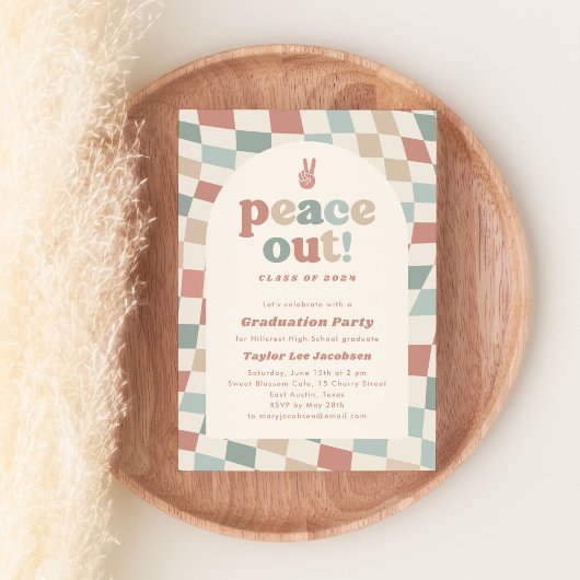 ピースアウトレトロGroovy 70s卒業パーティー 招待状