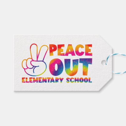 ピースアウト小学校タイ染め最後の日 ギフトタグ (正面(横))