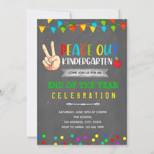 ピースアウト幼稚園への招待 招待状 (正面)