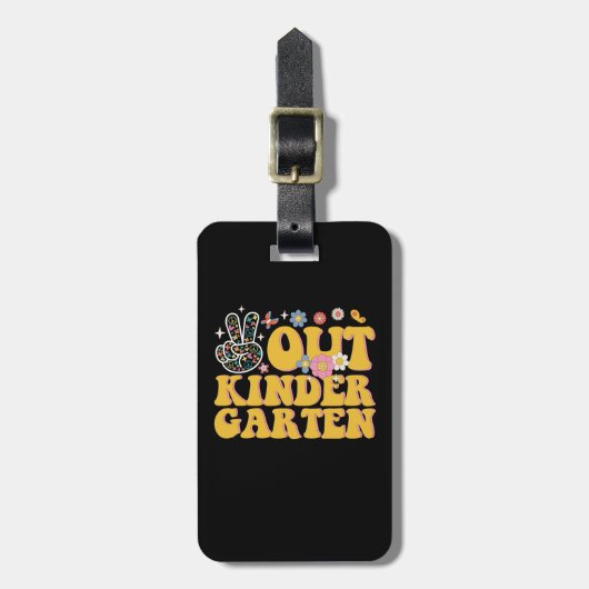 ピースアウト幼稚園グルービー学校の最終日 ラゲッジタグ (正面縦)