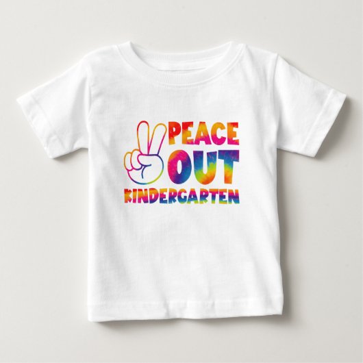 ピースアウト幼稚園絞り染め最終日 ベビーTシャツ (正面)