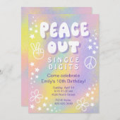 ピースアウト独身のディジット誕生日招待状 招待状 (正面/裏面)