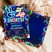 ピースアウト独身のデジットネオングローボーイ誕生日 招待状