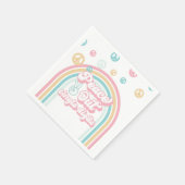 ピースアウト独身のデジットレトロサマーレインボー スタンダードカクテルナプキン (角)