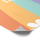 ピースアウト独身のデジットレトロレインボーウェルカム ポスター (角)