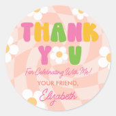 ピースアウト独身のデジット女の子10th誕生日パーティー ラウンドシール (正面)