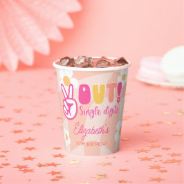 ピースアウト独身のデジット女の子10th誕生日パーティー 紙コップ