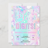 ピースアウト独身のデジット絞り染めネオン10誕生日 招待状 (正面)