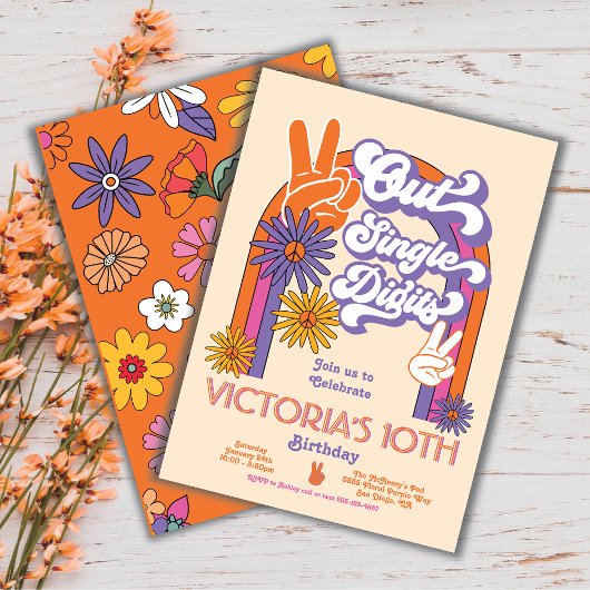 ピースアウト独身のデジット虹の誕生日パーティー 招待状